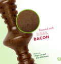 Benebone Zaggler Rolling Dog Chew Toy for Aggressive Chewers, Real Bacon, Made in USA, Medium