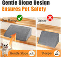 Dog Ramp for Stairs, Non-Slip Stair Wedges with Gentle Slope, Pet Ramp with Washable Cover and Self-Sticky Pads for Safe