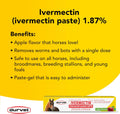 Durvet Ivermectin Paste 1.87% for Horses, Apple Flavored, 12 Count
