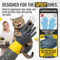 Thickened Pet Bathing Gloves with Waterproof Long Sleeves, 29.5 Inch Rubber Scratch Resistant Handling Gloves for Groomi