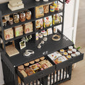 Keyluv 71''H x 47.2''W Large Dog Crate Furniture with 4-Tier Shelves and 2 Storage Drawers, Heavy Duty Dog Cage Furnitur