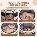 Dog Cat Small Animal Puppy Playpen Crate with 3 Blankets, Small, Pink