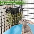 LUAVIARU Upgrades Rabbit Hay Feeder - Guinea Pig Hay Feeder - Metal Frame Hay Rack with Adjustable Hook - Less Wasted - 