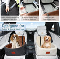 WOOAIDAGG Dog Car Seat for Small Dogs Under 30lbs,Ultra Soft Fabric & Memory Foam Pet Travel Car Bed,Washable & Detachable,Anti-Slip Bottom,2 Storage Pockets and Safety Tethers(Black/Brown)