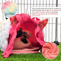 PAWNISAW Guinea Pig Hideout, Washable Fleece Pink Tunnel House & Cage Tube