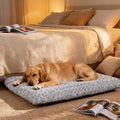 Dog Bed Large Size, Plush Washable Pet Bed Mat, Dog Crate Bed 35"x23", Gray