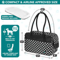 PetAmi Dog Purse Carrier for Small Dogs Cats, TSA Airline Approved Soft-Sided Pet Carrier with Pockets, Ventilated Travel Tote Bag with Bed & Shoulder Strap, Puppy Kitten, Max 12 lbs, Polka Dot Black
