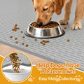 Dog Food Mat 50" x 35" Large Silicone Mat with Raised Edge Gray