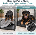 Chew Proof Dog Crate Pad with 8 Tie-Down Straps, Waterproof Dog Bed
