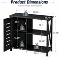 Herture 20-29 Gallon Fish Tank Stand, Aquarium Stand with Cabinet Accessories Storage, Heavy Duty Metal Frame, 31.49" L*