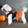 cyeollo Dog Halloween Dress, Pumpkin Print Tulle Outfit with Hair Bow, 2XL