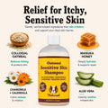Natural Dog Company Sensitive Skin Dog Shampoo – Hypoallergenic Oatmeal Anti Itch Shampoo for Dogs, Gentle Puppy & Dog Wash with Aloe Vera, Manuka Honey & Chamomile, Odor Control, 12 oz