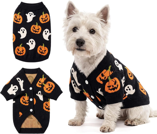 Dog Halloween Sweater Dog Soft Warm Clothes Outfit Halloween Costumes for Small Medium Large Dogs