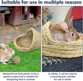 kathson Rabbit Grass House Bunny Woven Hay Bed Guinea Pig Hideout Hand Woven Natural Grass House for Hamster and Small A