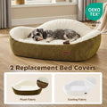 ZOMISIA 45D Orthopedic Memory Foam Dog Bed Sofa with 2 Washable Cover Green