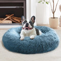 JOLLYVOGUE Calming Dog Beds Large Sized Dog, 36in Donut Washable Large Pet Bed, Anti-Slip & Anti-Anxiety Fluffy Faux Fur