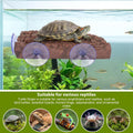 2-Pack Turtle Basking Platform, Basking Rock for Turtle Tank with Suction Cups, Bark & Stone Design Resin Tortoise Climb