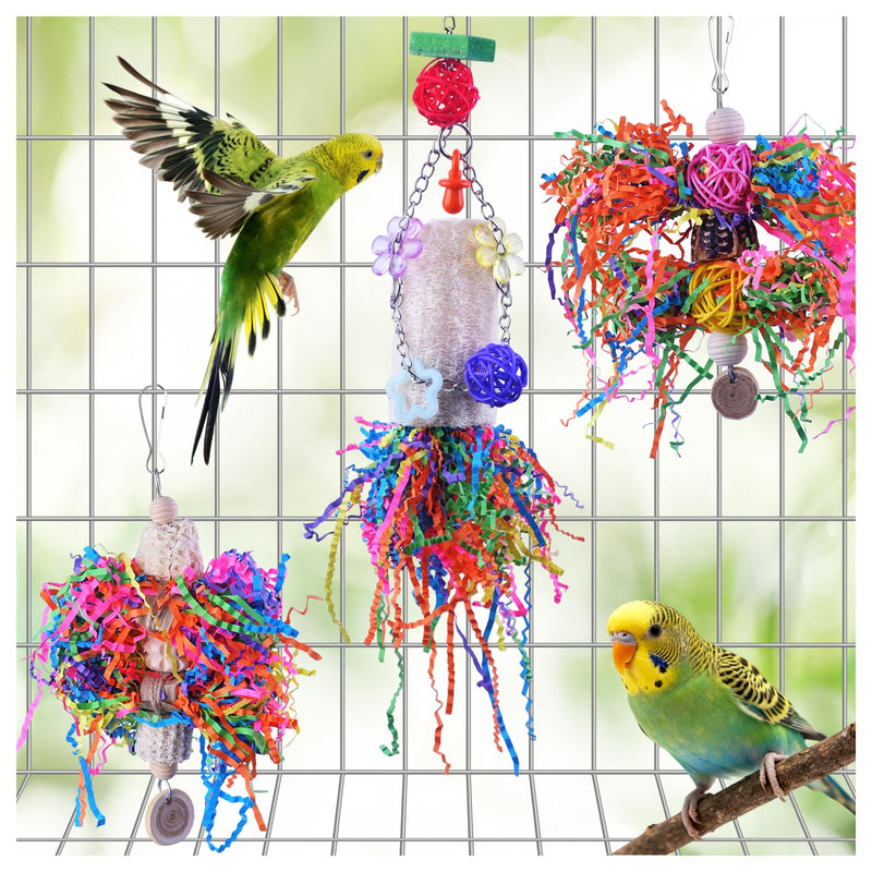 Matutinus Bird Toys, Parakeet Foraging Toy, Hanging Chewing Toy, Bird Cage Accessories – Suitable for Cockatiels, Budgies, Lovebirds, Conures and Other Small Parrots