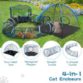4-in-1 Outdoor Cat Enclosure, Portable Catio Tent with Tunnel