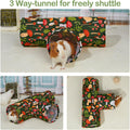 Bienbee Guinea Pig Tunnel, 3 Way Washable Guinea Pig Hideout,Foldable Rabbit Tunnel Guinea Pigs Toys for Bunny Hamster C