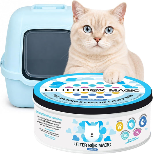 Litter Box Magic Cat Litter Deodorizer Jar (Fresh Scent, 16 Oz, Pack of 1) - Cat Litter Odor Absorber Gel In A Jar - Litter Box Pet Air Freshener - Litter Odor Eliminator to Freshen Air