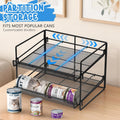 Cat Food Can Organizer, Can Organizer for Pantry, 2-Tier Metal Cat Food Storage Container Holds 56 (3.5oz) Cans，Adjustable Canned Food Organizer and Storage for Counter Kitchen Cabinet (Black, 2 Tier)