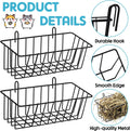 Therwen 4 Pcs Rabbit Hay Feeder Guinea Pig Heavy Duty Metal Frame Hay Rack with Hooks Cage Hanging Holder for Bunny Chin