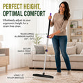 Room Groom PET Carpet Rake and Groomer with Telescoping 54 Inch Adjustable Handle, Rugs, and Artificial Turf, Purple Gri