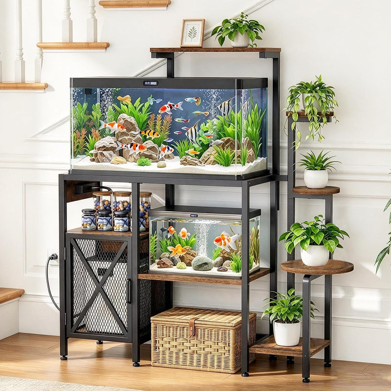 20-29 Gallon Aquarium Stand with Plant Shelf & Power Outlet