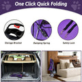 Azaeahom Pet Stroller, 4 Wheels Pet Strolling Cart for Medium/Small Dogs and Cats, Foldable Cat Jogger/Dog Stroller with Cup Holder, Storage Basket, Breathable Mesh, All-Season Pet Carrier, Purple