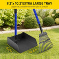 Pooper Scooper for Dogs Heavy Metal Duty Long Handle Rake, Spade & XL Tray