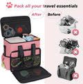 5 Set Dog Travel Bag for Supplies, Dog Lovers, Large Pet Travel Kit Includes 2 Food Containers, 2 Collapsible Bowls, Pin