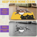 Cute Black Cat Peeking Pet Bowl Mat, Absorbent Placemat for Food and Water, Waterproof Non-Slip Rubber Base – 16x24 Inch