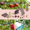 ERKOON 11 Pack Chinchillas Chew Toys, Toys Accessories for Teeth Care, Natural Apple Wood Ladder Bell Roller for Russian