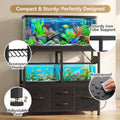 Heybly 40-50 Gal Fish Tank Stand with Drawer, Power Outlet, Black HAS004BK