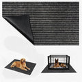 Aethycovi Dog Crate Mat, 47"x32" Striped Design Extra Thick Pet Mats for Under Dog Crate Cages, Absorbent Urine, Puppy Pee Pad Reusable Washable Floor Protector Waterproof Non-Slip (Dark Gray - M)