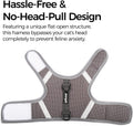 pangdi Cat Harness and Leash Set Escape Proof Kitten Harness No-Head-Pull Cat Vest Cat Leash for Walking Travel, Grey, X-Large