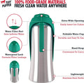 PupFlask Large Dog Water Bottle, Portable Stainless Steel Travel Bowl