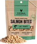 Vital Essentials Freeze Dried Cat Treats, Salmon Bites, 1.1 oz Bag