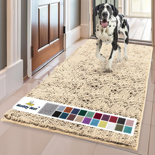 Muddy Mat® | Super Water Absorbent Door Mat Indoor, Microfiber Quick Dry Chenille Entryway Rug, Slip Resistant Front Doo