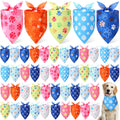 Weewooday 50 Pcs Paw Print Dog Bandanas Bulk for Dogs Soft Bibs Adjustable Triangle Summer Pet Bandana for Small Medium Large Costume(paw Pattern, 25.6 x 17.7 x 17.7 Inch)
