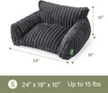 FWERDG Cute Couch Bed for Pets, Supportive Cat Sofa for Indoor Cats, Small Dog Sofa Bed for Small Dogs, Grey, 24 inches