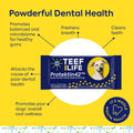 TEEF FOR LIFE Refill Packets Protektin42 Prebiotic Dental Powder for Dogs, Plant-derived, clinically-Proven Formula Naturally Fights Bad Breath, Plaque, and Tartar, 1 Packet with 30 Servings