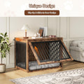 Jocoevol Dog Crate Furniture - 42'' Wooden Dog Kennel for Large Dogs up to 80 lb, Large Dog Crate with Hidden Sliding Do