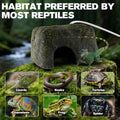Reptile Heated Rock Bearded Dragon Basking Platform with Hide Cave,12V Thermostatic Heat Rocks Reptiles Habitat Decor Ac