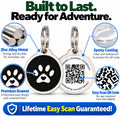 Easy Scan QR Code Pet ID Tag for Dogs & Cats