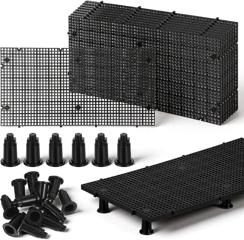 10 Pcs Aquarium Divider Grid Egg Crate with 60 Brackets,Fish Tank Plastic