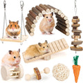 Hamster Chew Toys Set Small Animal Molar Toys Teeth Care Wooden Accessories for Guinea Pigs,Chinchillas,Gerbils,Mice,Rat
