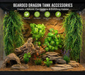 Reptile Plants for Terrarium Tank – Bearded Dragon Tank Accessories, Artificial Hanging Plant Vines, Habitat Decor & Hid