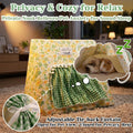 Jenvd Guinea Pig Hideout Large with Curtain, Machine Washable Bunny Hideout